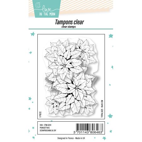 Tampons Fond Poinsettias - Love in the Moon