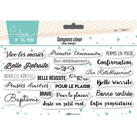 Lote de 12 sellos transparentes Carterie 2 - 10x21cm