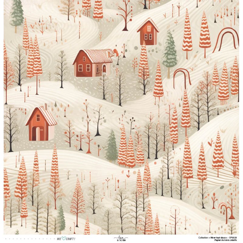 Set Papiers Scrapbooking - Hiver tout doux - Love in the Moon