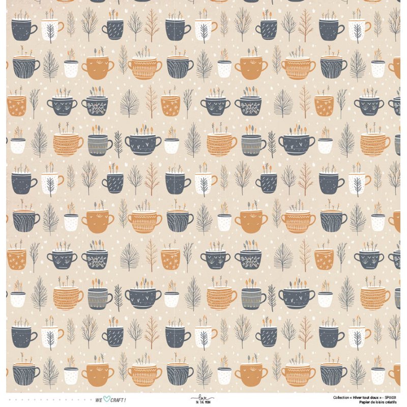 Set Papiers Scrapbooking - Hiver tout doux - Love in the Moon