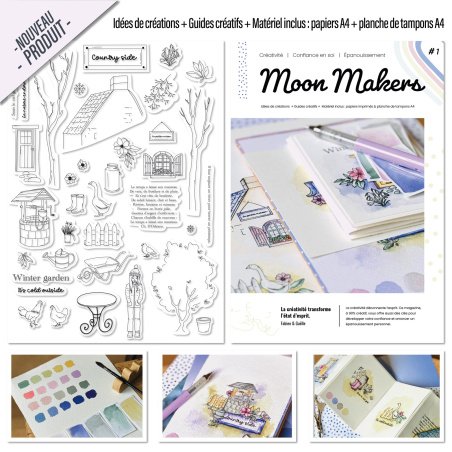 Idées de créations + Guides créatifs + Matériel inclus : papiers A4 + planche de tampons A4