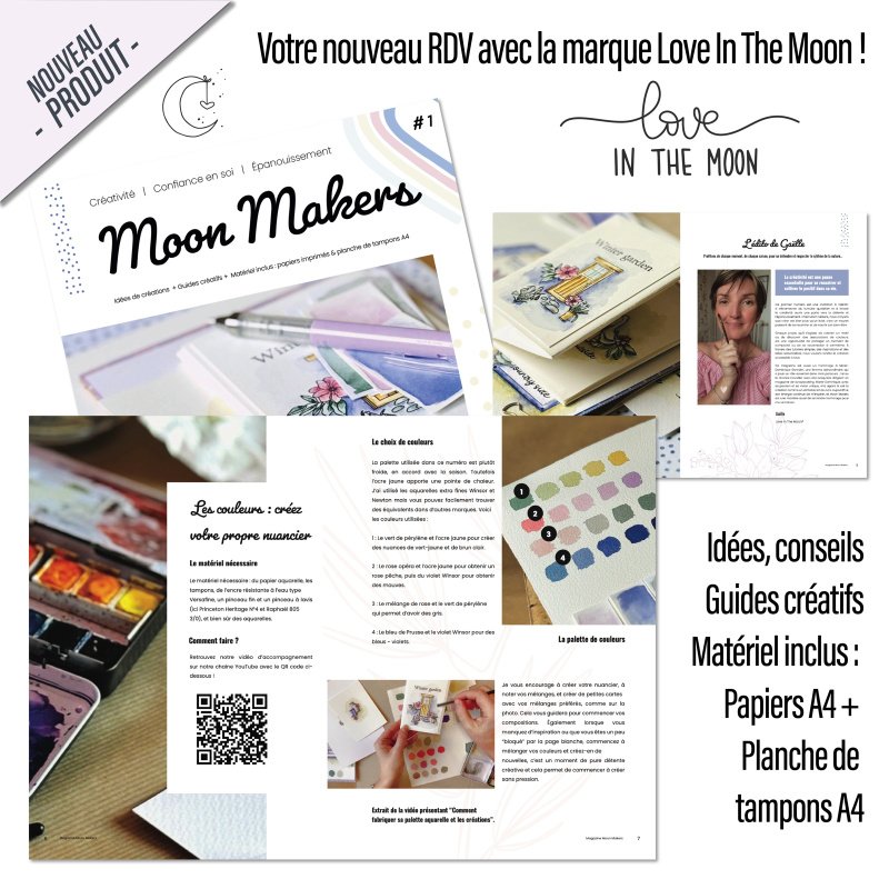 Idées de créations + Guides créatifs + Matériel inclus : papiers A4 + planche de tampons A4