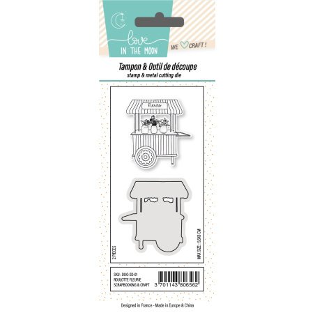 Duo Tampon & Matrice Roulotte fleurie - Love in the Moon