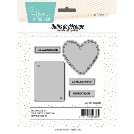 Lots de matrices - Carte PL Cœur, mots doux et grand coeur de coeurs