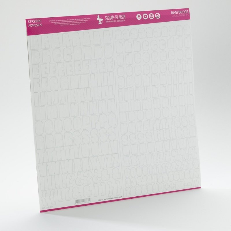 Stickers Basi'Decos Les Alphabets Blanc