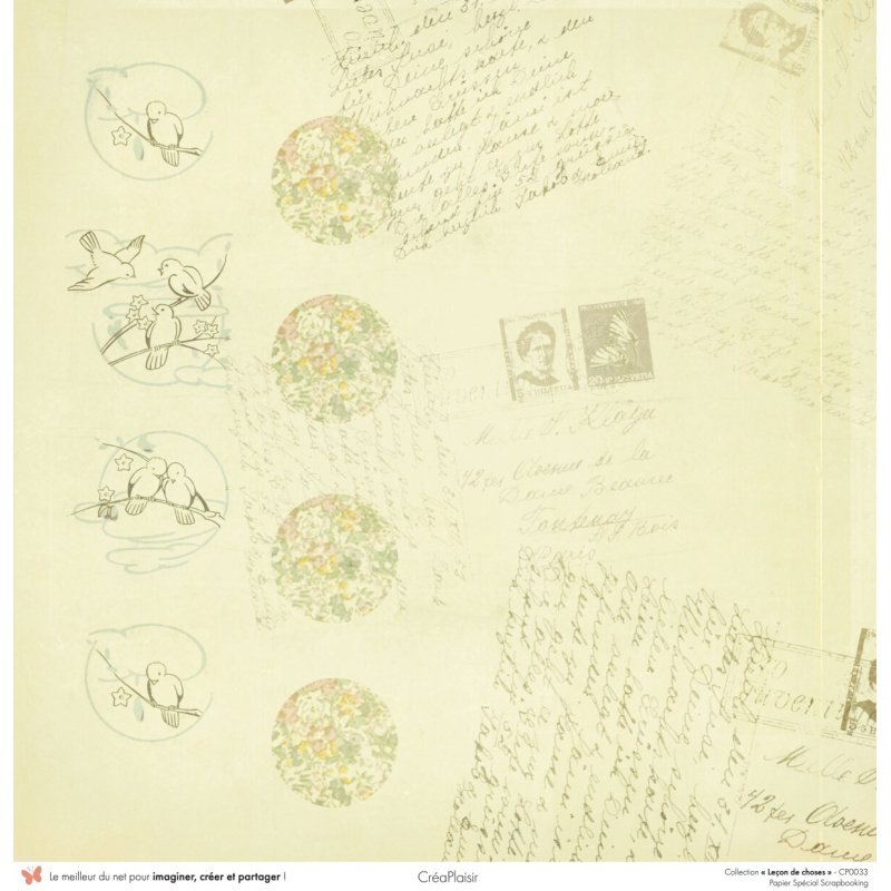 Set papiers Leçon de choses - 6 papiers 30,5x31,5 cm + 6 papiers 12x30,5cm