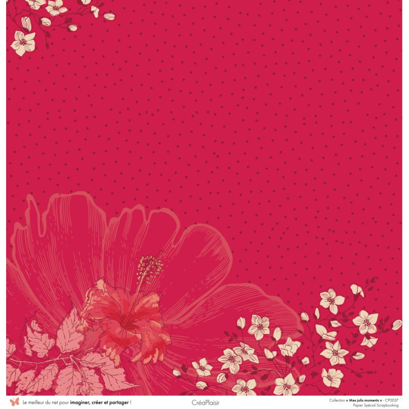 Set papiers Mes jolis moments - 6 papiers 30,5x31,5 cm + 6 papiers 12x30,5cm