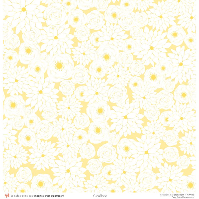 Set papiers Mes jolis moments - 6 papiers 30,5x31,5 cm + 6 papiers 12x30,5cm