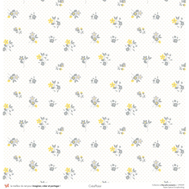 Set papiers Mes jolis moments - 6 papiers 30,5x31,5 cm + 6 papiers 12x30,5cm