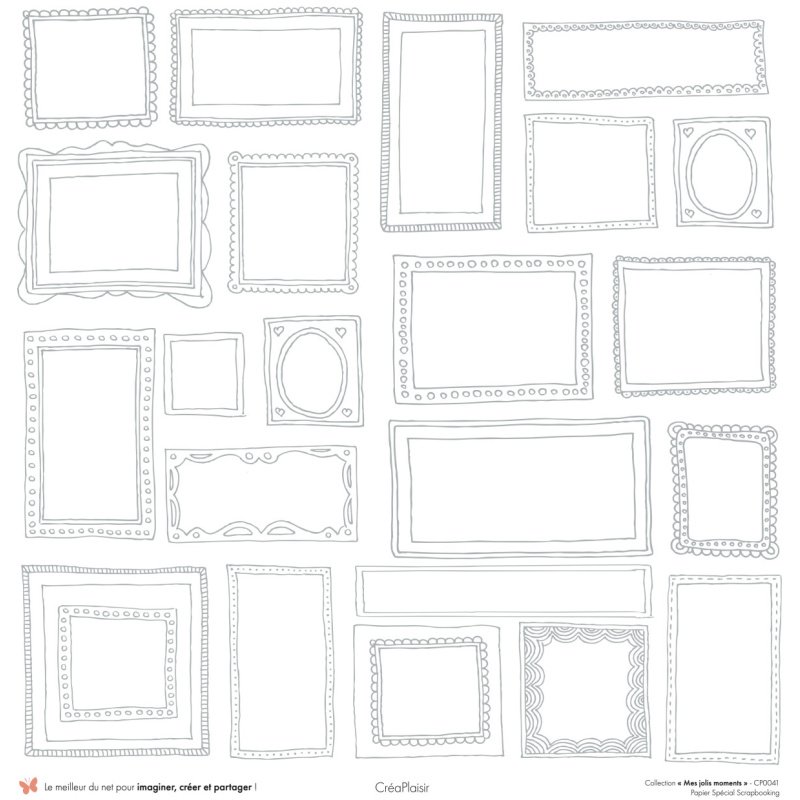 Set papiers Mes jolis moments - 6 papiers 30,5x31,5 cm + 6 papiers 12x30,5cm