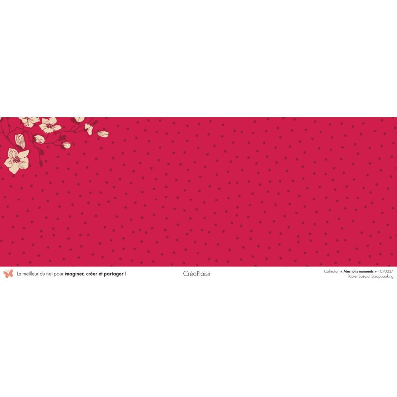 Set papiers Mes jolis moments - 6 papiers 30,5x31,5 cm + 6 papiers 12x30,5cm