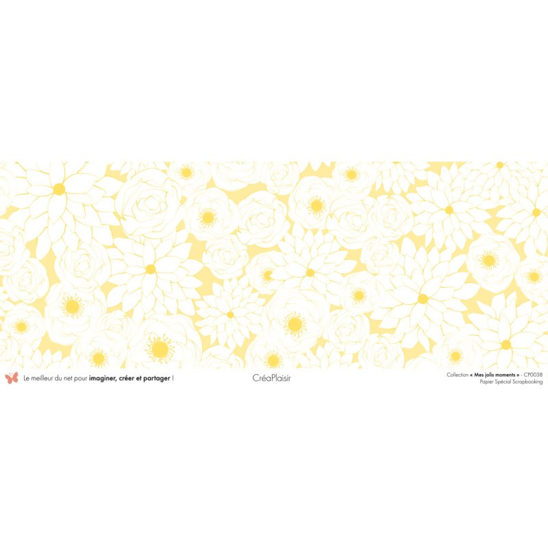 Set papiers Mes jolis moments - 6 papiers 30,5x31,5 cm + 6 papiers 12x30,5cm