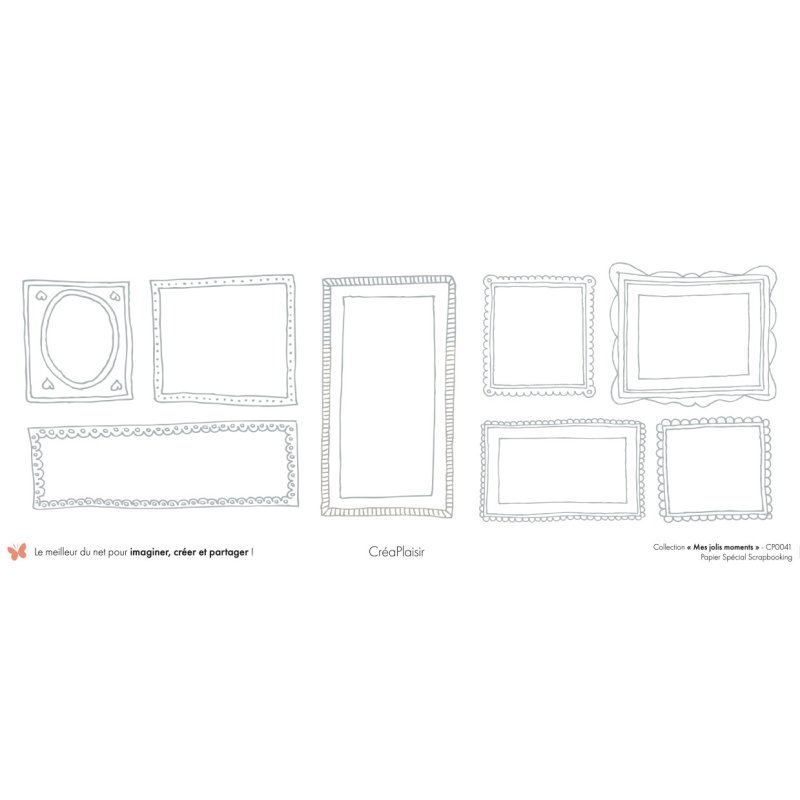 Set papiers Mes jolis moments - 6 papiers 30,5x31,5 cm + 6 papiers 12x30,5cm