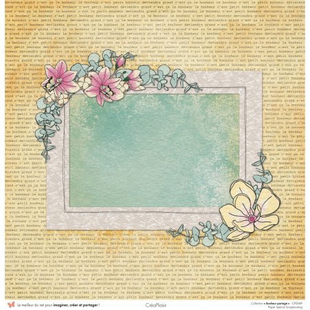 Set papiers Bonheur Partagé - 6 papiers 30,5x31,5 cm + 6 papiers 12x30,5cm