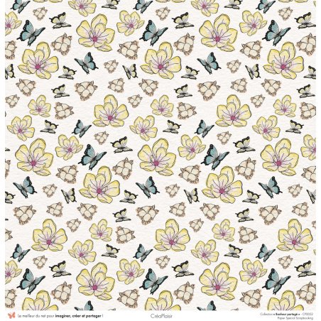 Set papiers Bonheur Partagé - 6 papiers 30,5x31,5 cm + 6 papiers 12x30,5cm