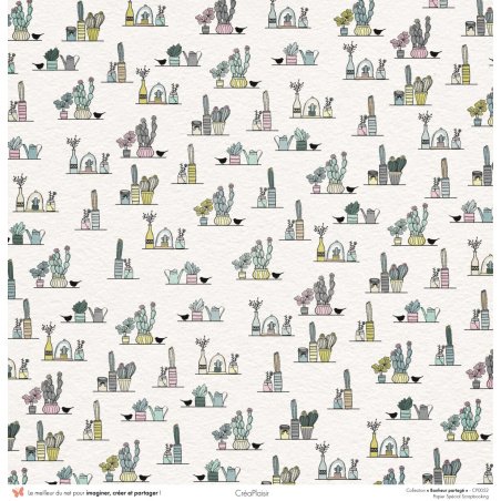 Set papiers Bonheur Partagé - 6 papiers 30,5x31,5 cm + 6 papiers 12x30,5cm