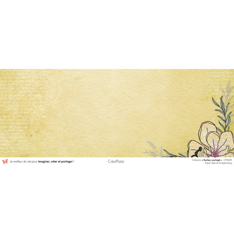 Set papiers Bonheur Partagé - 6 papiers 30,5x31,5 cm + 6 papiers 12x30,5cm