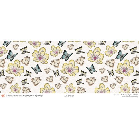 Set papiers Bonheur Partagé - 6 papiers 30,5x31,5 cm + 6 papiers 12x30,5cm