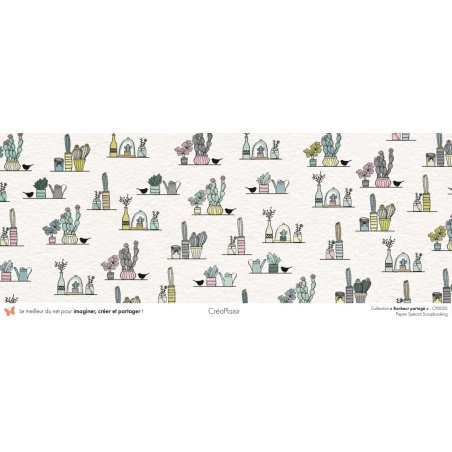 Set papiers Bonheur Partagé - 6 papiers 30,5x31,5 cm + 6 papiers 12x30,5cm