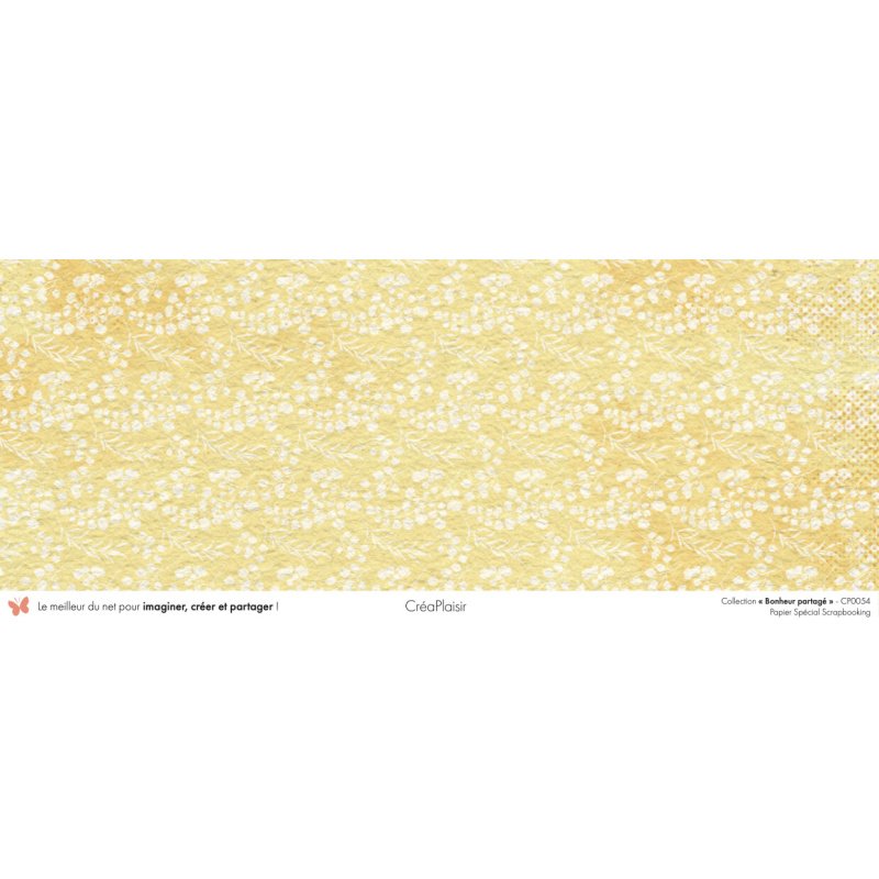 Set papiers Bonheur Partagé - 6 papiers 30,5x31,5 cm + 6 papiers 12x30,5cm