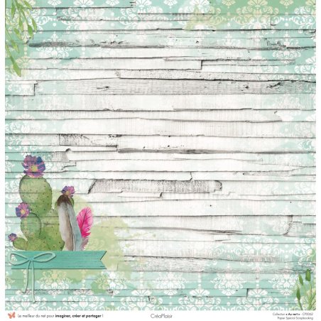 Set papiers Au vert - 12 papiers : 6 papiers 30,5x31,5 cm + 6 papiers 12x30,5cm