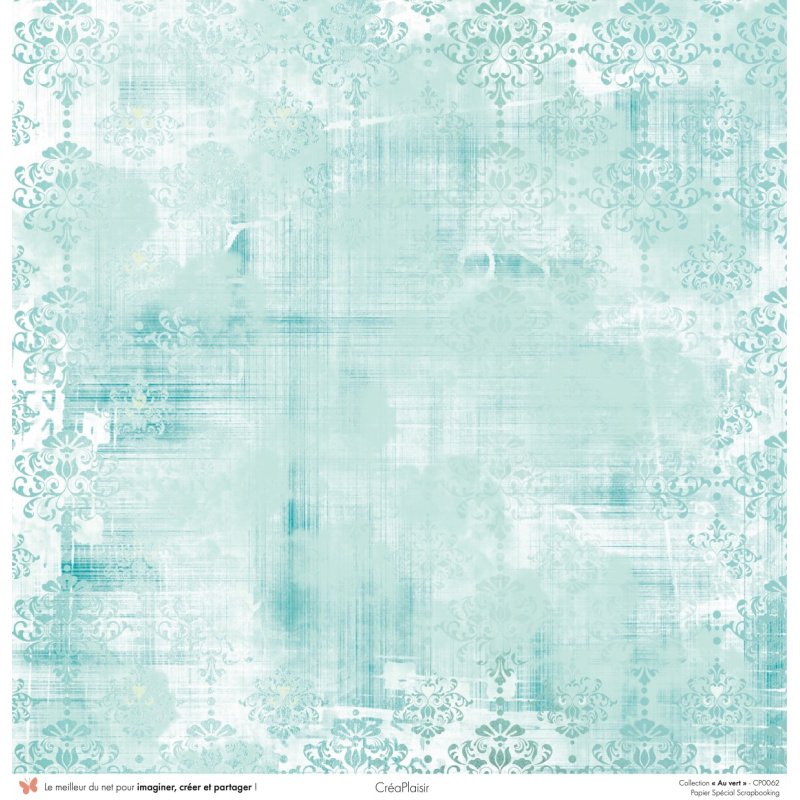 Set papiers Au vert - 12 papiers : 6 papiers 30,5x31,5 cm + 6 papiers 12x30,5cm