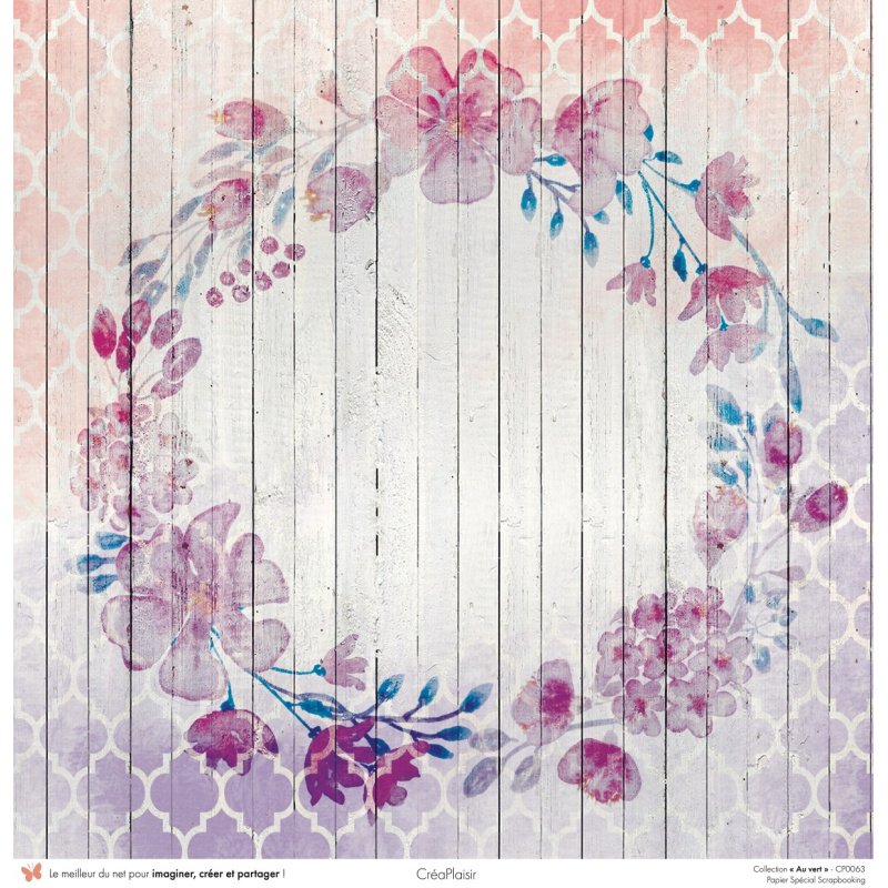 Set papiers Au vert - 12 papiers : 6 papiers 30,5x31,5 cm + 6 papiers 12x30,5cm