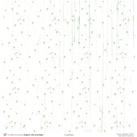 Set papiers Au vert - 12 papiers : 6 papiers 30,5x31,5 cm + 6 papiers 12x30,5cm