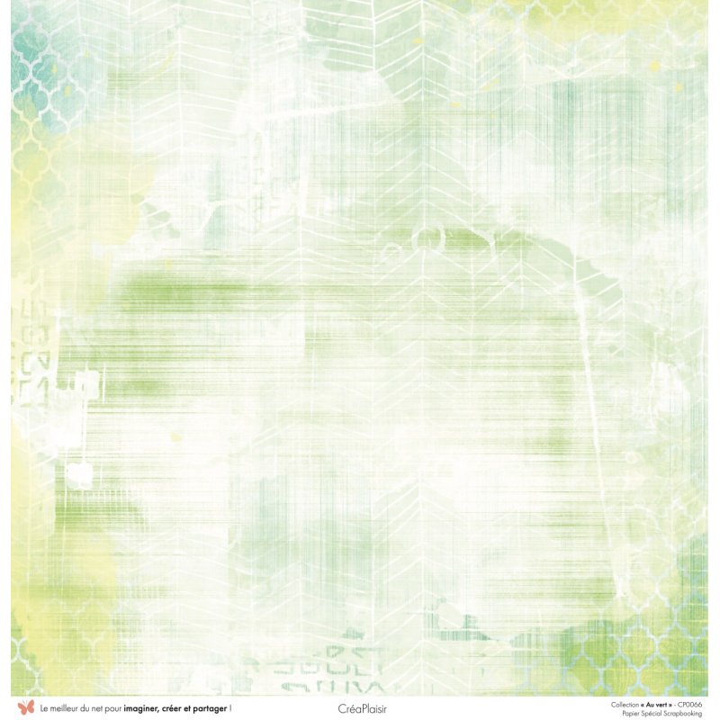 Set papiers Au vert - 12 papiers : 6 papiers 30,5x31,5 cm + 6 papiers 12x30,5cm