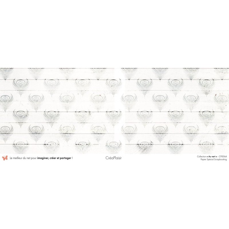 Set papiers Au vert - 12 papiers : 6 papiers 30,5x31,5 cm + 6 papiers 12x30,5cm