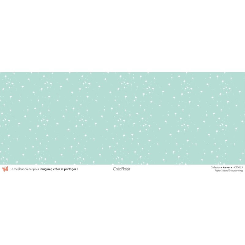 Set papiers Au vert - 12 papiers : 6 papiers 30,5x31,5 cm + 6 papiers 12x30,5cm