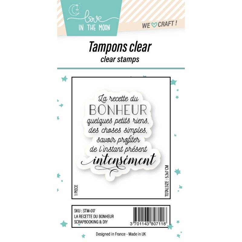Tampon grande expression "La Recette Du Bonheur"