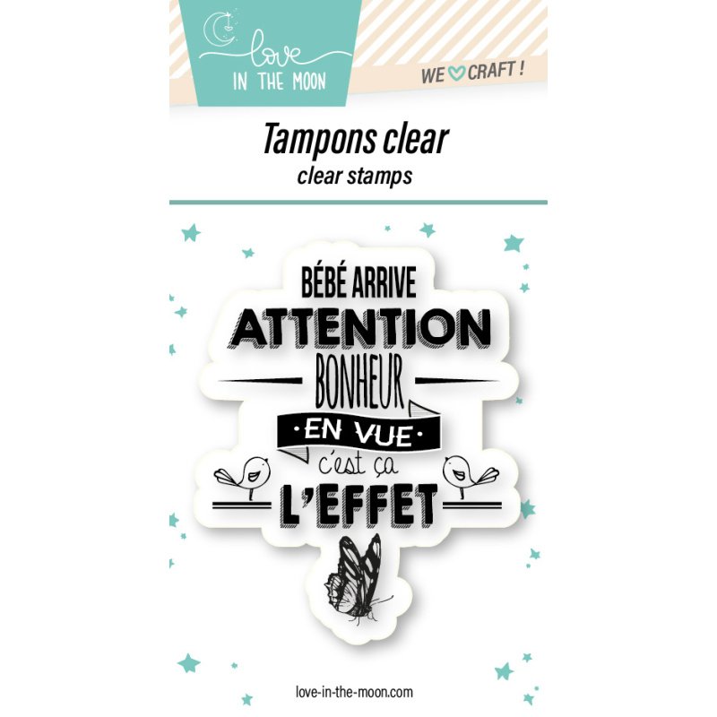 Tampon grande expression "Bébé Arrive"