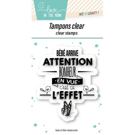 Tampon grande expression "Bébé Arrive"