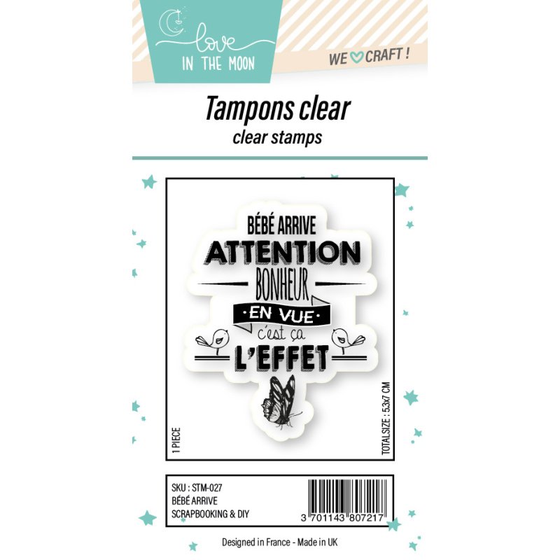 Tampon grande expression "Bébé Arrive"