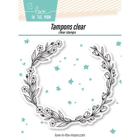 Tampon cadre pour expression de la série STM  "Lauriers Fleuris"