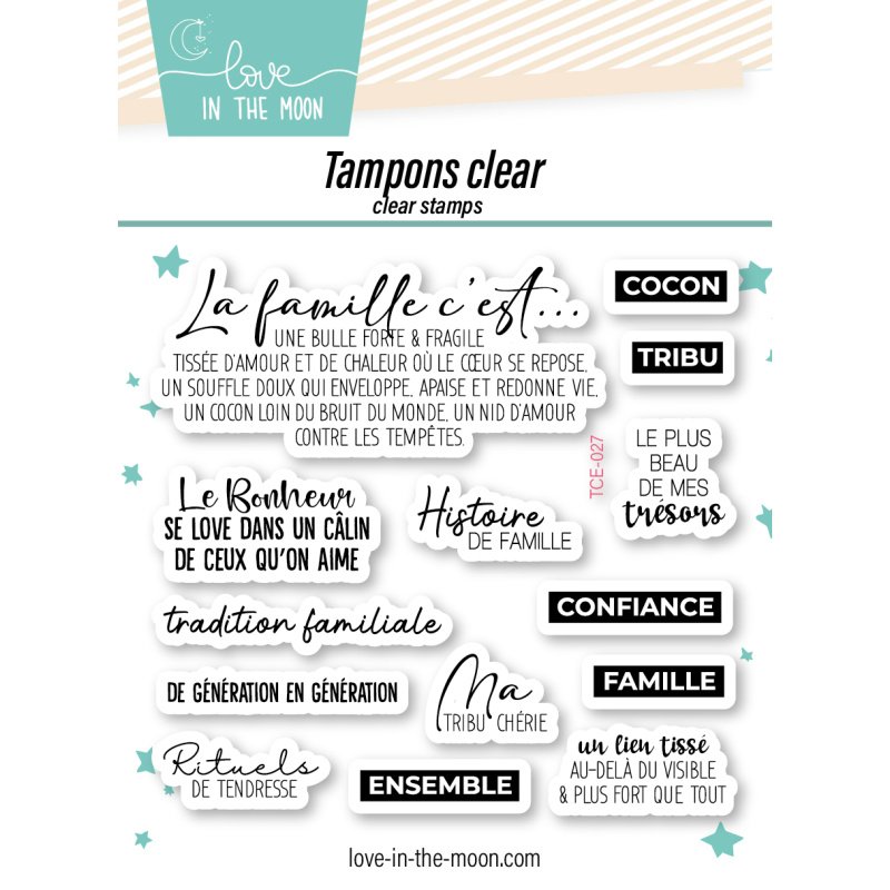 Set De 14 Tampons - Histoire De Famille, Tribu - 10,5X10Cm