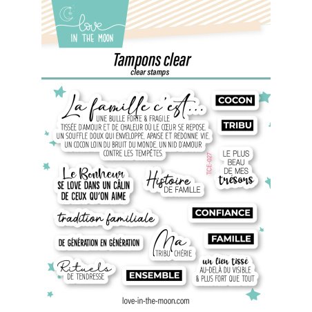 Set De 14 Tampons - Histoire De Famille, Tribu - 10,5X10Cm