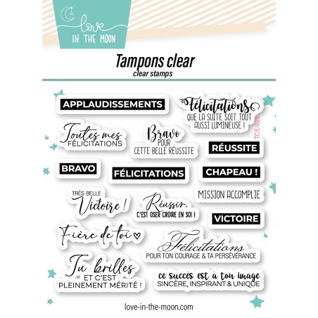 Set De 16 Tampons - Félicitations, Réussite- 10,5X10Cm