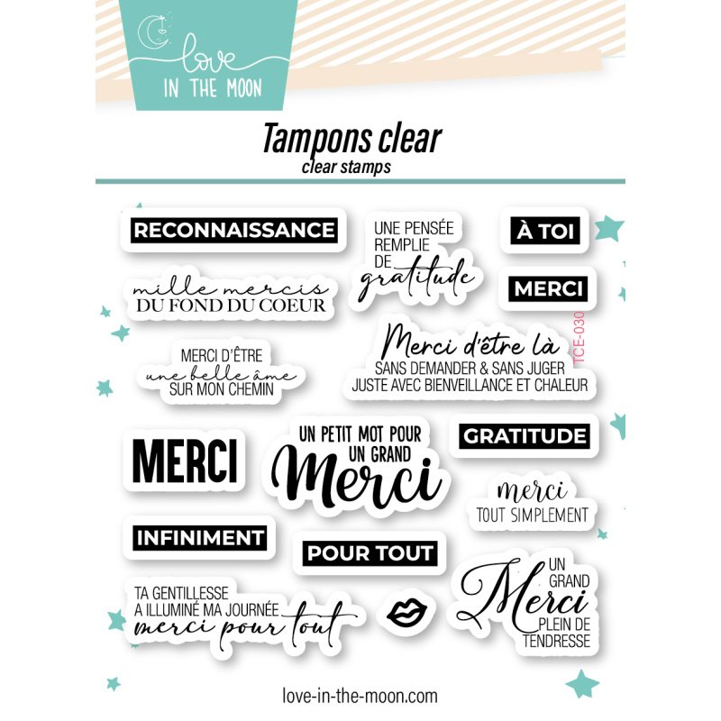 Set De 16 Tampons - Merci, Reconnaissance- 10,5X10Cm
