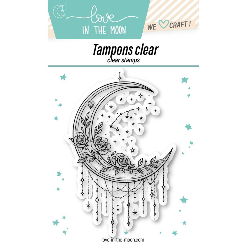Tampon clear "Lune Rose Vintage"