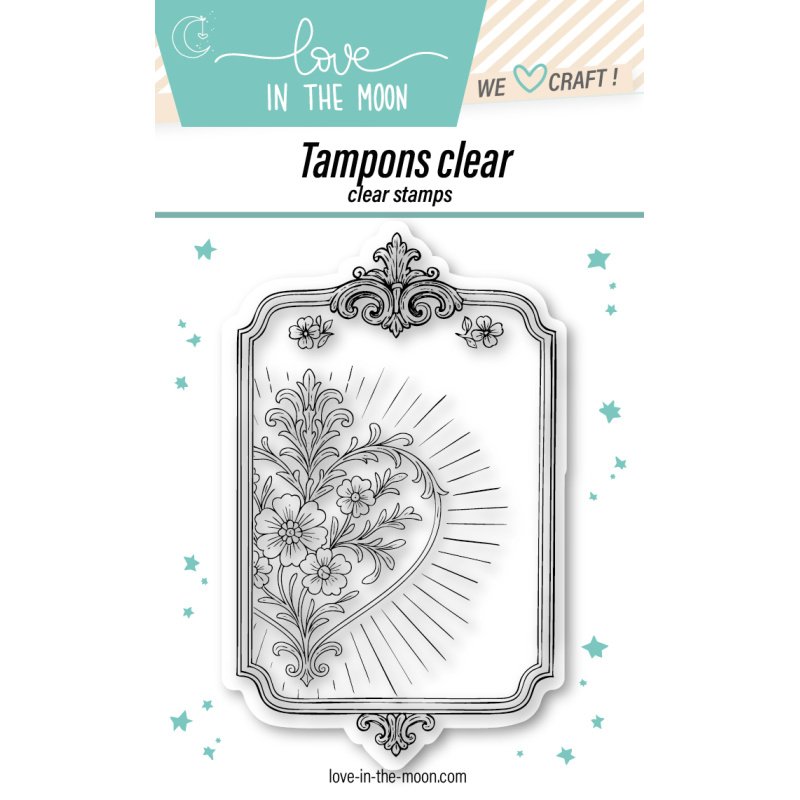 Tampon clear "Miroir Au Cœur Fleuri"