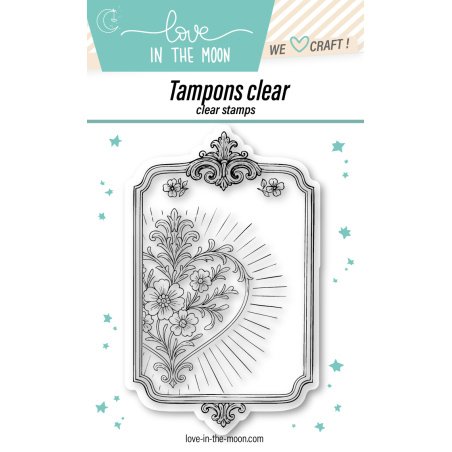 Tampon clear "Miroir Au Cœur Fleuri"