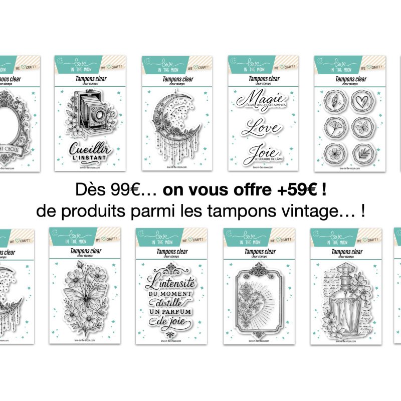 Lot de 6 planches de tampons vintage gratuits dès 99€ de commande