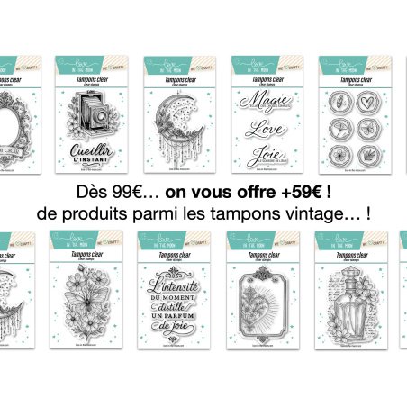 Lot de 6 planches de tampons vintage gratuits dès 99€ de commande
