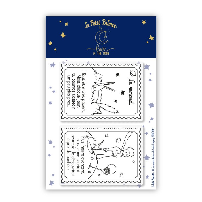 2 tampons transparents "le renard" - Le Petit Prince