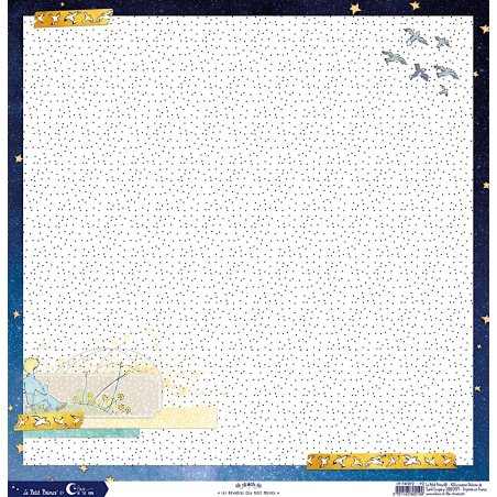 Set de 12 papiers Les rêveries du Petit Prince 250 g/m2 - 30,5x30,5 cm