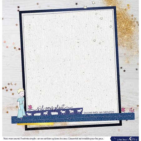 Set de 12 papiers Les rêveries du Petit Prince 250 g/m2 - 30,5x30,5 cm