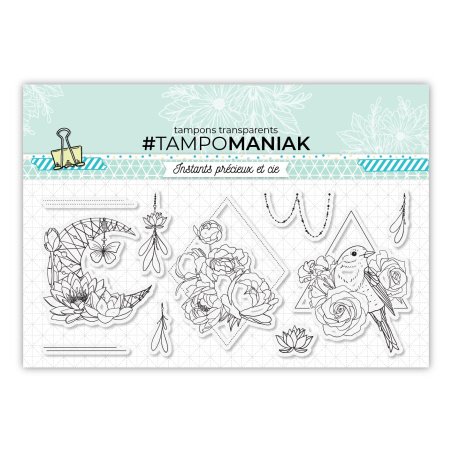 Conjunto de 10 sellos transparentes Ternura y refinamiento - 10x21cm