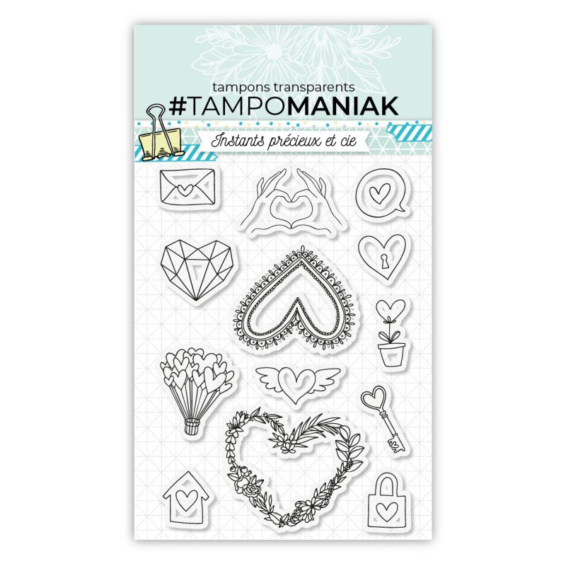 Tampon cœurs 2 - 10x15cm